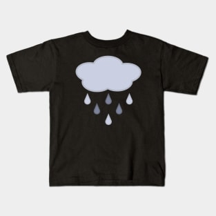 Rainy Day Rain Cloud in Black Kids T-Shirt